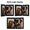 Americanflat Tri-Folding Picture Frame - Displays Two Photos at Once - Double Hinged Picture Frame - Shatter Resistant Glass - Tabletop Display Picture Frame - Black